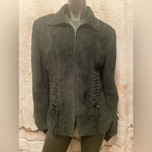 Danier Black Suede Front Tie Jacket